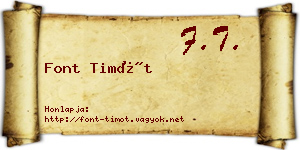 Font Timót névjegykártya